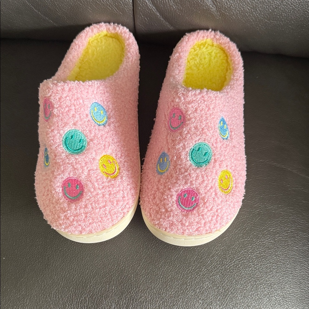 Playful Pink Smiley Slippers for Women
